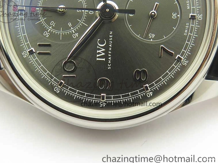 MIROTIME 0213 Portuguese Chrono SS ZF 1:1 Best Edition Gray Dial SS On Black Leather Strap A ZipUp 7215